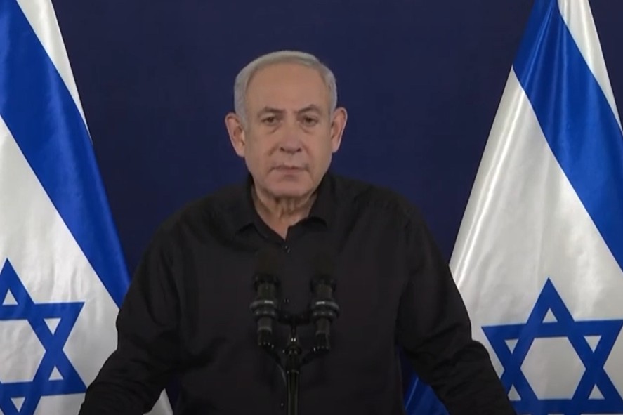 ראש הממשלה, בנימין נתניהו בהצהרה לתקשורת (צילום: לע"ם) ראש הממשלה, בנימין נתניהו בהצהרה לתקשורת (צילום: לע"ם)