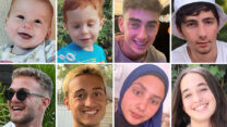 הילדים והנערים שמוחזקים בשבי ארגוני הטרור בעזה, מימין למעלה בכיוון השעון: עמית שני, גלי טרשנסקי, עיישאה אלזיאדנה, ליאם אור, איתי רגב, כפיר ביבס, אריאל ביבס ואופיר אנגל (צילומים: אלבומים פרטיים, מטה משפחות החטופים והנעדרים, המועצה האזורית לכפרים הלא מוכרים בנגב, מתוך רשתות חברתיות, שימוש לפי סעיף 27א)
