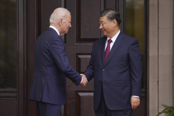 נשיא ארה"ב ג'ו ביידן ונשיא סין שי ג'יפינג (צילום: Doug Mills/The New York Times via AP, Pool)