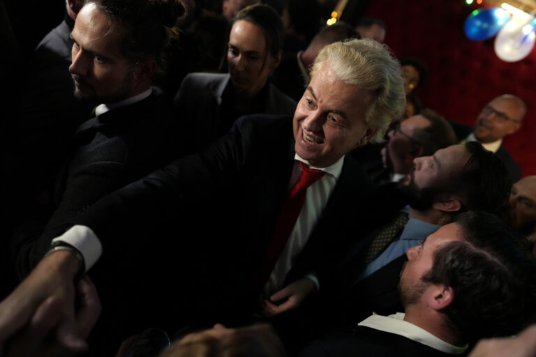 חירט וילדרס, מנהיג מפלגת 'החירות' בהולנד. סיים ללא תיק (צילום: P Photo/Peter Dejong)