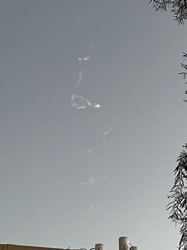 יירוט רקטה של חמאס מעל מצפה רמון (צילום: נועה ויינריך)