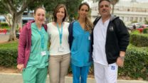 הצוות שקלט את אזרחי תאילנד במרכז הרפואי שמיר אסף הרופא: האח ירון אמסלם (מימין), האחות נטלי קראדי, סגנית האחות הראשית סמדר לוי, והאחות רוניה לוי (צילום: יהל פרג')