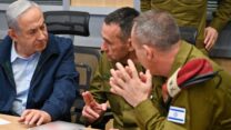 ראש הממשלה בנימין נתניהו בדיון ביטחוני עם חברי קבינט המלחמה, בקריה בתל אביב (צילום: קובי גדעון, לע"מ)