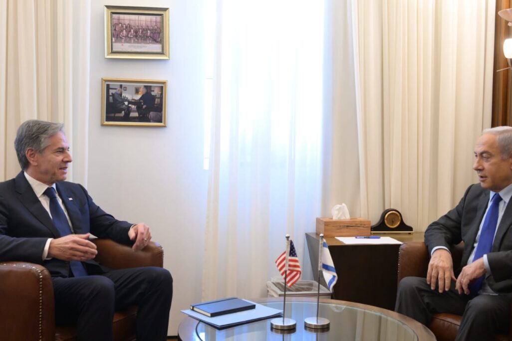 ראש הממשלה בנימין נתניהו נפגש עם מזכיר המדינה של ארה"ב אנתוני בלינקן, בלשכת רה"מ בירושלים (צילום: עמוס בן גרשום /לע"מ)