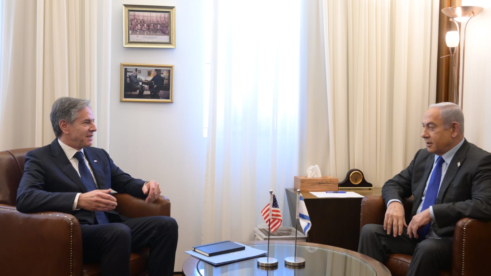 ראש הממשלה בנימין נתניהו נפגש עם מזכיר המדינה של ארה&quot;ב אנתוני בלינקן, בלשכת רה&quot;מ בירושלים (צילום: עמוס בן גרשום /לע&quot;מ)