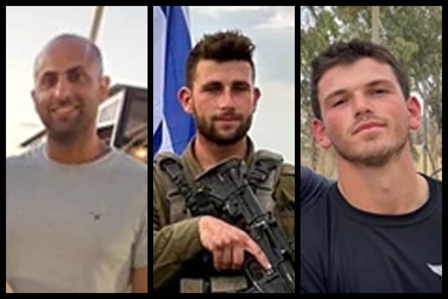 בנימין יהושע נידהם ז"ל (מימין), בן זוסמן ז"ל ונריה שאער ז"ל (צילום: דובר צה"ל)