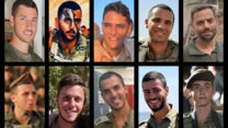 שורה עליונה ימין לשמאל: אל"ם יצחק בן בשט, סא"ל תומר גרינברג, רס"ל רום הכט, סמ"ר אוריה יעקב ורס"ן בן שלי. שורה תחתונה: סמל ערן אלוני, סרן ליאל חיו, רס"ן משה אברהם בן און, סמל אחיה דסקל ורס"ן רועי מלדסי (צילומים: דובר צה"ל)