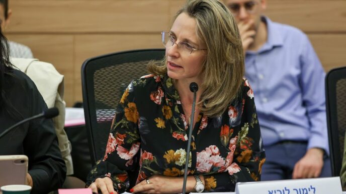 ראש אגף השיקום במשרד הביטחון, לימור לוריא, בדיון בוועדה (צילום: דוברות הכנסת)