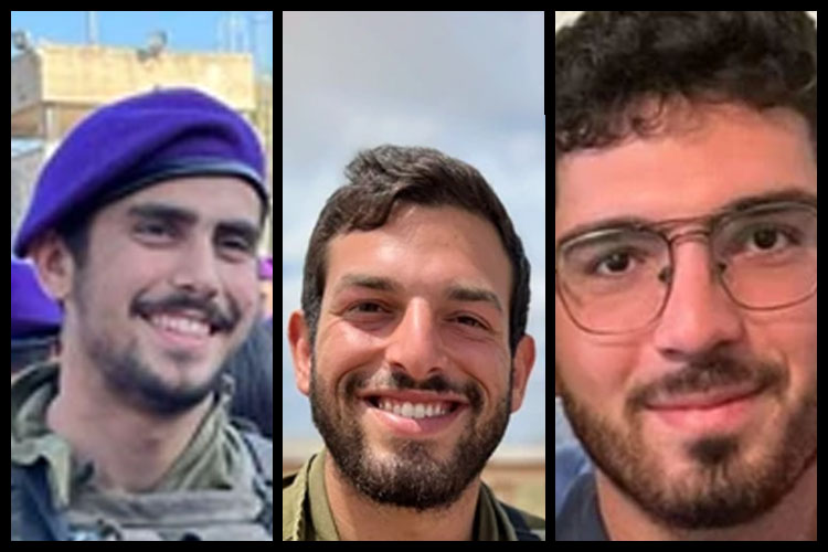 מימין לשמאל: סגן רון אליעזר צ’יטיז, סמ״ר איתי בוטון סמ״ר אפרים יכמן (צילומים: דובר צה"ל)