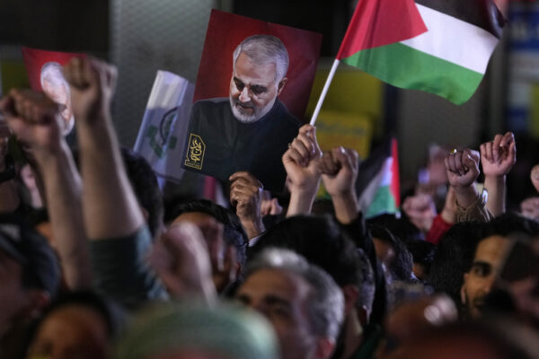 הפגנה פרו-פלסטינית בטהראן, בירת איראן (צילום: AP Photo/Vahid Salemi)