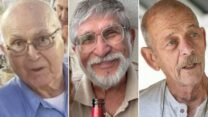 חיים פרי (מימין) יורם מצגר ועמירם קופר בסרטון. נחטפו על ידי חמאס (צילום: המטה לשחרור החטופים)