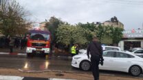 השריפה בכפר קאסם (צילום: כבאות והצלה)