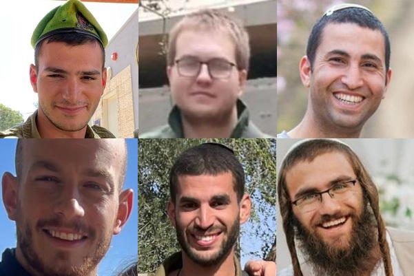 למעלה מימין: מאור לביא, דניאל נחמני ויוסף גיטרץ ז"ל, למטה מימין: אלישע יהונתן לובר, שאול שמריז ושאול גרינגליק ז"ל (צילום: דובר צה"ל)