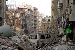 הרס ברובע דאחייה שבביירות, לבנון בעקבות המלחמה בין ישראל וחיזבאללה ב-2006 (צילום: ממרי)
