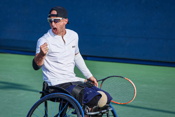 גיא ששון שחקן הטניס בכיסאות גלגלים, באליפות ארה"ב (צילום ארכיון: IMAGO/tennisphoto.de via Reuters Connect)