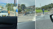 ילדים מקבצים נדבות בצומת כפר יאסיף (מימין) ובוואדי ערה (במרכז ומשמאל), 14 בינואר 2024 (צילומים: יהל פרג')