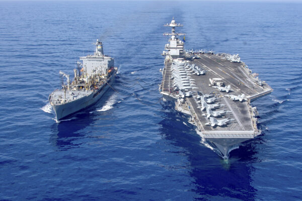נושאת המטוסים האמריקנית ג'רלד פורד (צילום: U.S. Navy photo via AP)
