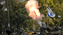 ירי ארטילרי של צה"ל ברצועת עזה (צילום: פלאש90)
