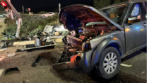 זירת התאונה בצומת המוביל (צילום: כבאות והצלה)