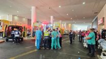 רחבת האמבולנסים במרכז הרפואי ברזילי ב-7 באוקטובר (צילום: המרכז הרפואי ברזילי)