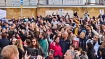 עצרת '100 ימים של גיהנום' בכיכר החטופים בתל אביב (צילום: מאיה רונן)