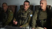 הרמטכ"ל הרצי הלוי וראש השב"כ רונן בר במנהרת חמאס בח'אן יונס (צילום: דובר צה"ל)