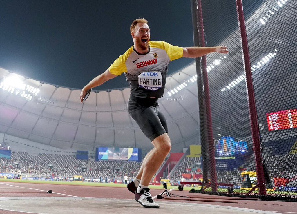 כריסטוף הארטינג מגרמניה, האלוף האולימפי מריו 2016 בזריקת דיסקוס (צילום: AP/דיוויד ג'יי פיליפ)