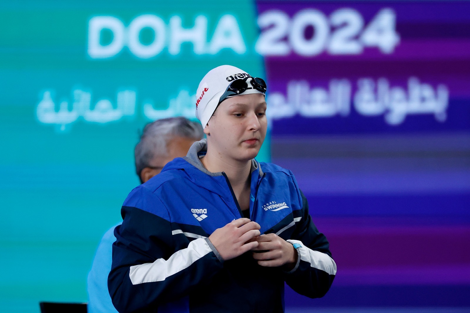 דריה גולובטי באליפות העולם בשחייה, בקטאר (צילום: סימונה קסטרווילארי, איגוד השחייה)