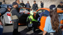 זירת פיגוע ירי בכביש 1, ליד מעלה אדומים (צילום חיים גולדברג/פלאש90)