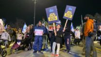מפגינים בירושלים למען המשך המלחמה בעזה (צילום: יהל פרג')