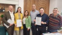 מעמד חתימת הסכם קיבוצי לעובדי קרן פרידריך אברט (צילום: דוברות ההסתדרות)