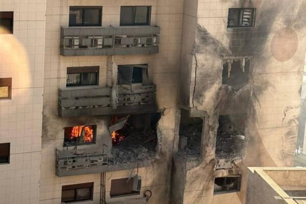הבניין שהותקף בדמשק (צילום: רשתות חברתיות, סעיף 27א' לחוק זכויות יוצרים)