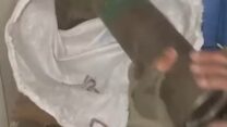 פצצות מרגמה שנמצאו בתוך שקי אונר"א (צילום: דובר צה"ל)