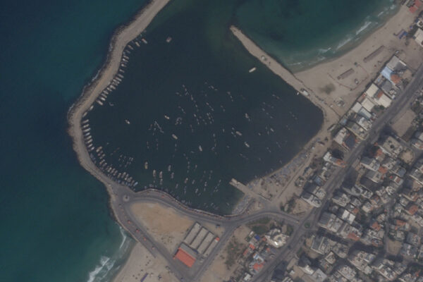 תמונת לווין של נמל עזה ב-8 באוקטובר 2023 (צילום: ללא קרדיט)