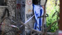 דגל ישראל על בית הרוס בעוטף עזה (צילום: הסתדרות עובדי המדינה)