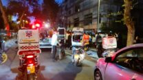 זירת תאונת העבודה בה התחשמל בן 25 בבני ברק (צילום: דוברות איחוד הצלה)