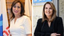 מימין: אורנה אבידן וכנרת נחמן-שלו (צילומים: דוברות ההסתדרות)