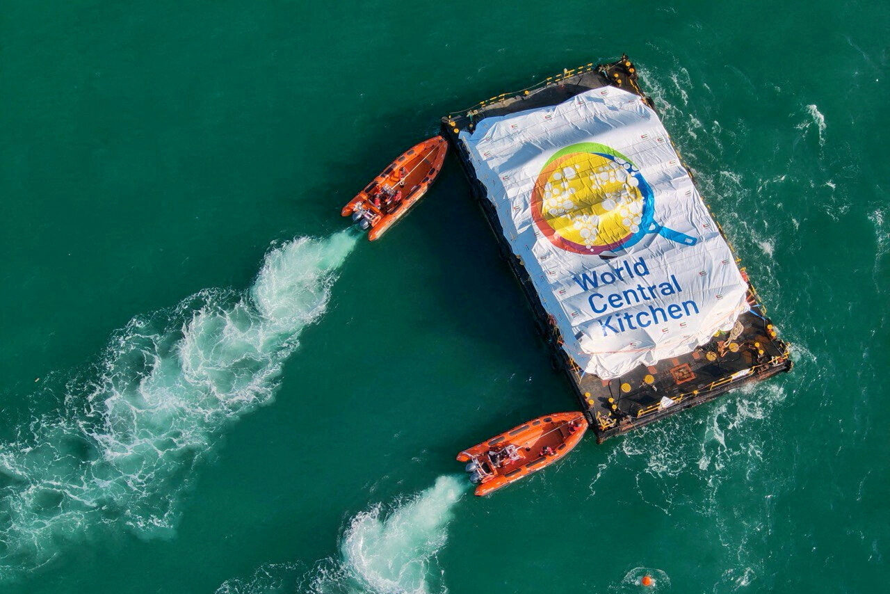 סיוע של WCK מועבר לעזה דרך הים (צילום: רויטרס)