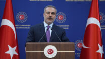 שר החוץ של טורקיה האקן פידאן (צילום: Guven Yilmaz / Anadolu via Reuters Connectri)