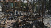 הרס בנתיב העשרה בעקבות מתקפת חמאס ב-7 באוקטובר (צילום ארכיון: AP Photo/Leo Correa)
