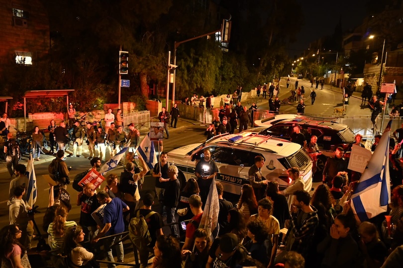 עימותים בין מפגינים לכוחות משטרה סמוך לבית ראש הממשלה בירושלים (צילום: אור גואטה)