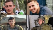 סמ"ר טל שביט (ימין למעלה), סמ"ר עידו טסטה, סמל מיכאל רוזל וסמ"ר ראובן מרק אסולין (מימין) שנהרגו במטח הרקטות מרפיח אל כרם שלום (צילומים: דובר צה"ל)
