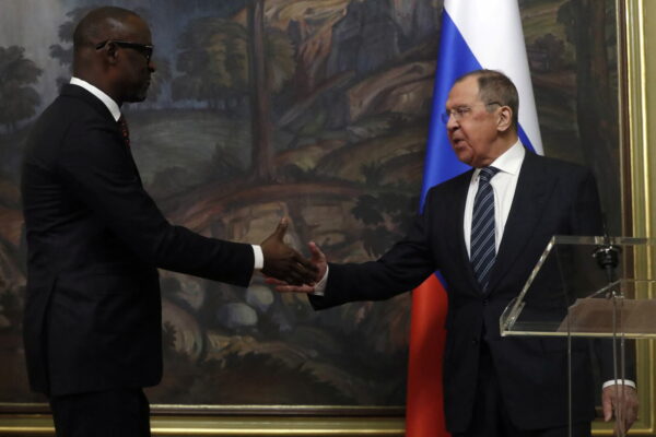 Russian Foreign Minister Sergei Lavrov and Mali's Foreign Minister Abdoulaye Diop at a meeting in Moscow in February 2024 (Photo: MAXIM SHIPENKOV/Pool via REUTERS)