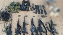 כלי נשק שאותרו במתחם בית חולים בג'נין (צילום: דובר צה"ל)