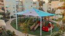 שטח ציבורי בשדרות שצולם לפני 7 באוקטובר. "נתקצב גם הצללה של רחובות מסחריים" (צילום: המשרד להגנת הסביבה)