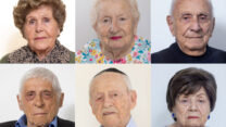 מדליקי המשואות ביד ושם בערב יום הזיכרון לשואה ולגבורה תשפ"ד. למעלה מימין: איזי קביליו, ראיסה ברודסקי, ואלגרה גוטה; למטה מימין: פנינה חפר, מיכאל בר און ואריה איתני  (צילום: יד ושם)