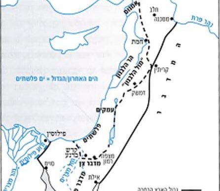 מפת גבולות שהוצגה בכנס של תנועת עורי צפון להתיישבות בלבנון