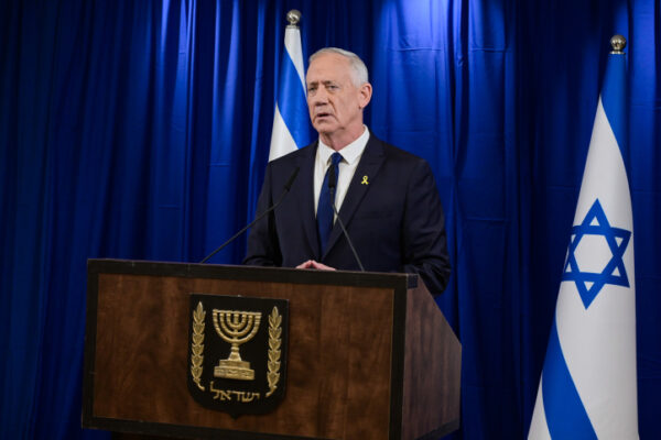 יו״ר המחנה הממלכתי בני גנץ מודיע על פרישה מממשלת החירום (צילום: אבשלום ששוני/ פלאש90)