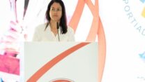 כנרת צדף, מנכ"לית מרכז הפועל, באירוע הכרזת הספורטיאדה ה-41 (צילום: אורי עשור)