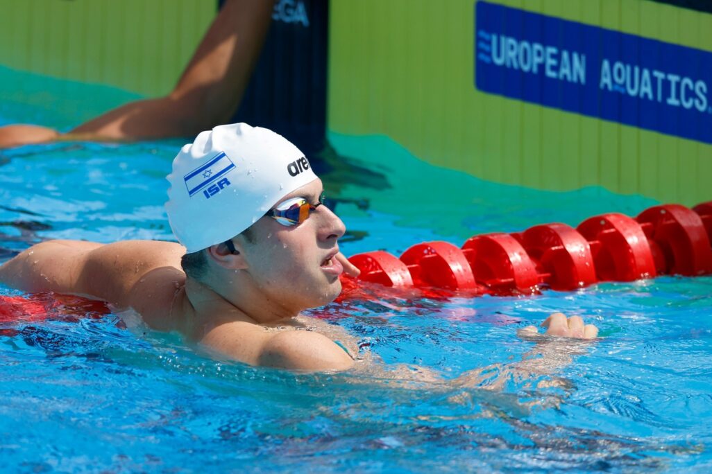 רון פולונסקי באליפות אירופה בשחייה (צילום: סימונה קסטרווילארי, איגוד השחייה)